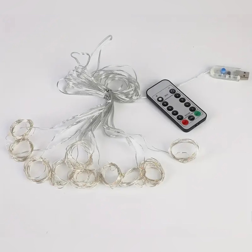 White LED Curtain String Lights - Picture 3 of 4